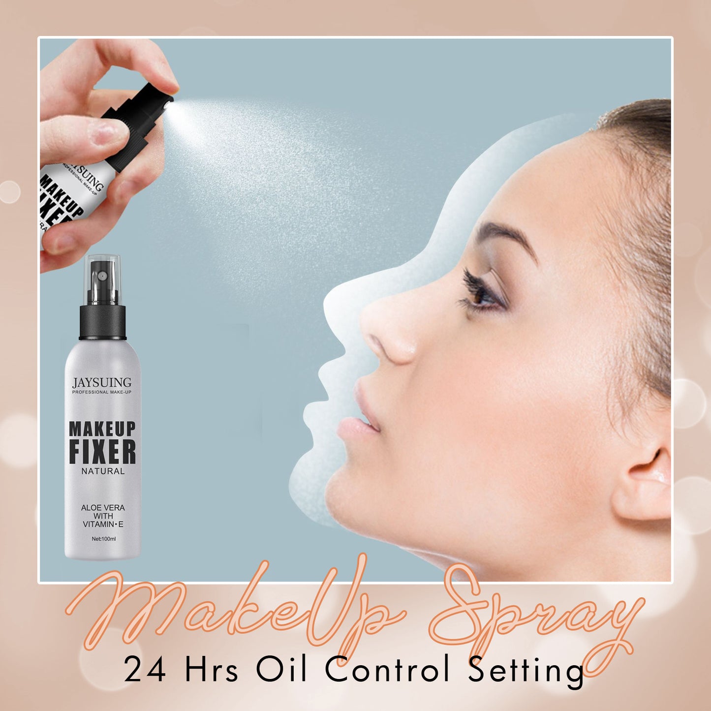 Jaysuing waterproof makeup spray in use