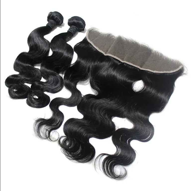 Virgin Indian braided body wave bundles for Black women