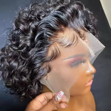 Black women’s short curly human hair wig