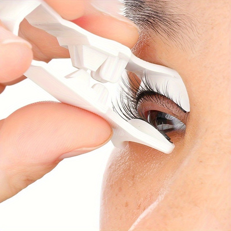 Magnetic eyelashes on model's eyes