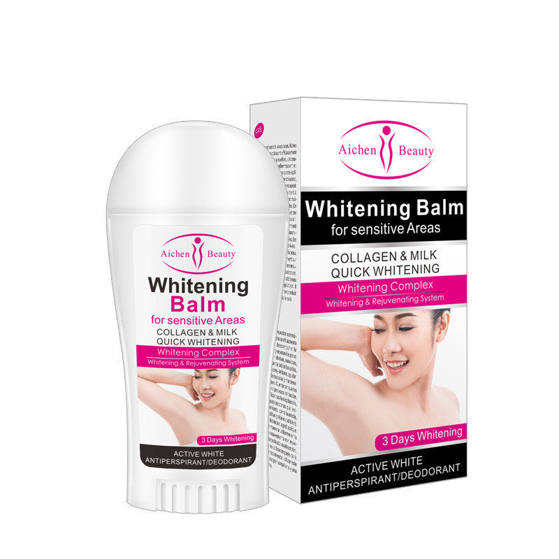 underarm whitening body stick on white background