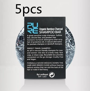 Handcrafted shampoo bar with detoxifying charcoal ingredients