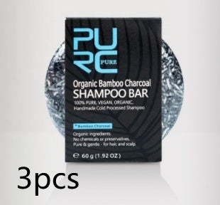 Zero-waste shampoo bar made with hand-extracted charcoal