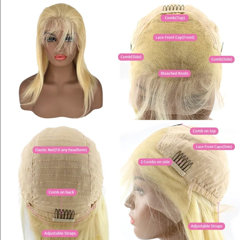 Raw black human hair wig 13x4 frontal