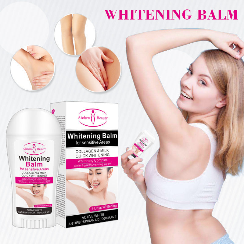 woman applying brightening deodorant to armpits