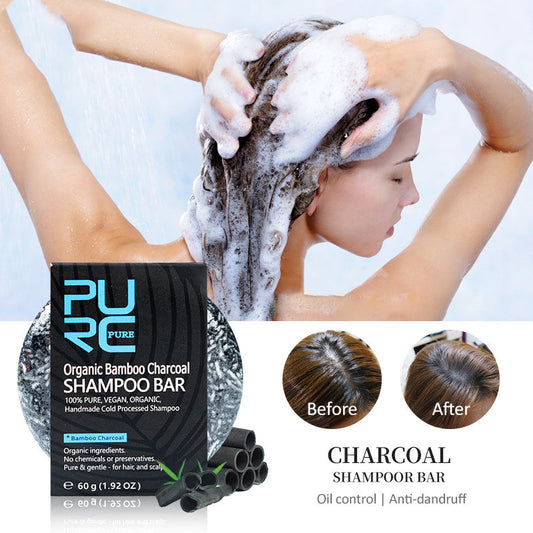 Natural bamboo charcoal shampoo soap for hair detox