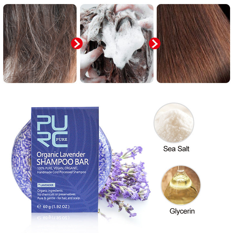 Foamy ginger shampoo bar in hand