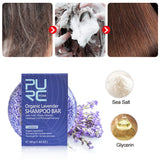 Foamy ginger shampoo bar in hand