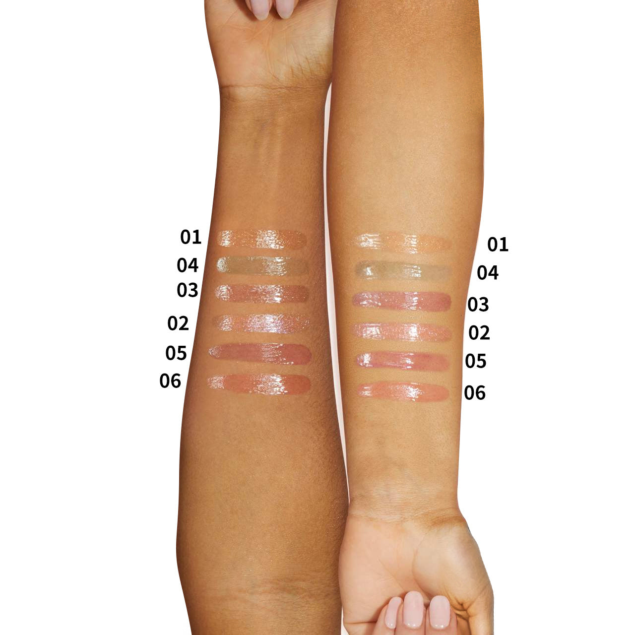 PHOFAY Lip Oil swatch on skin

