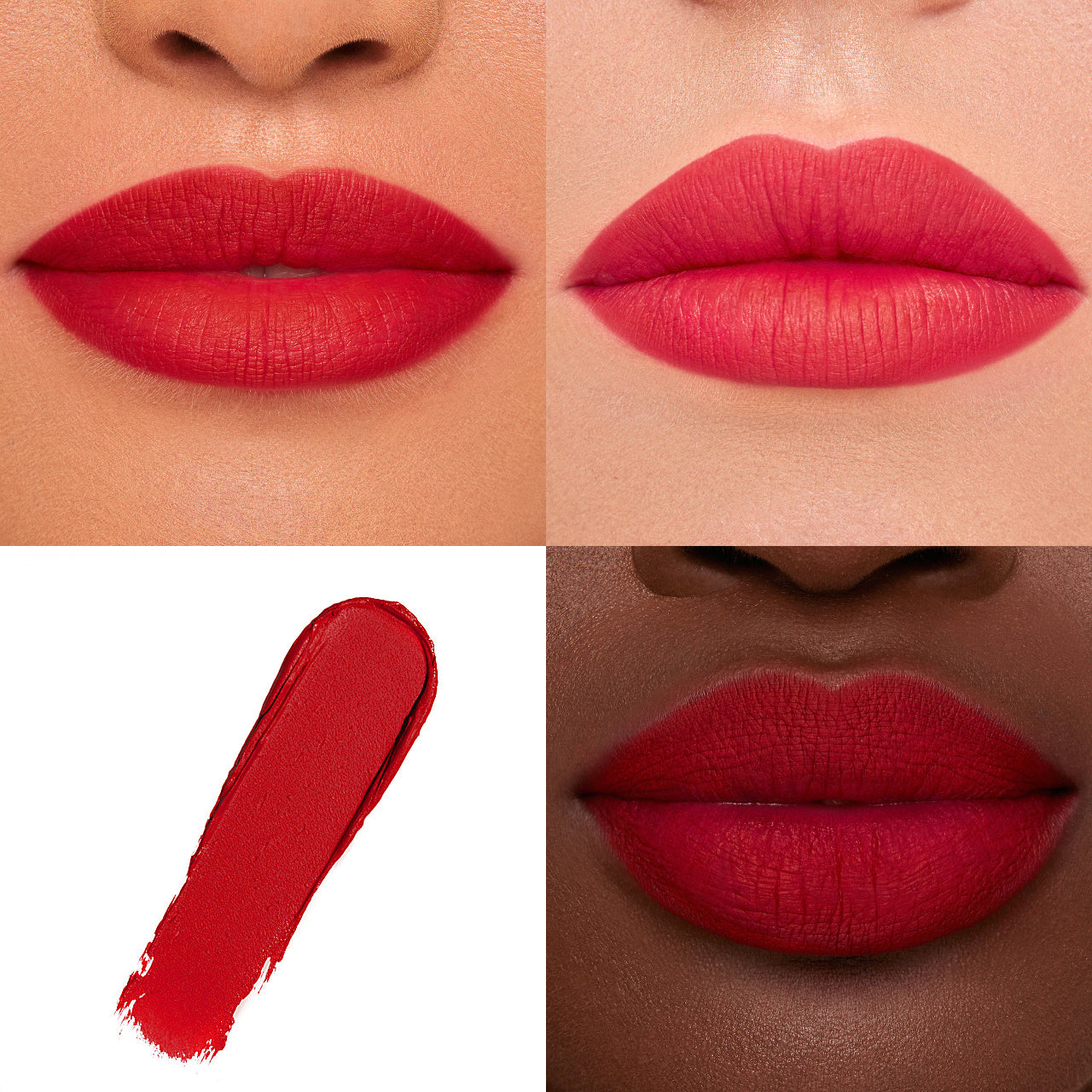 Model Wearing PHOFAY Matte Lipstick Rose Pink