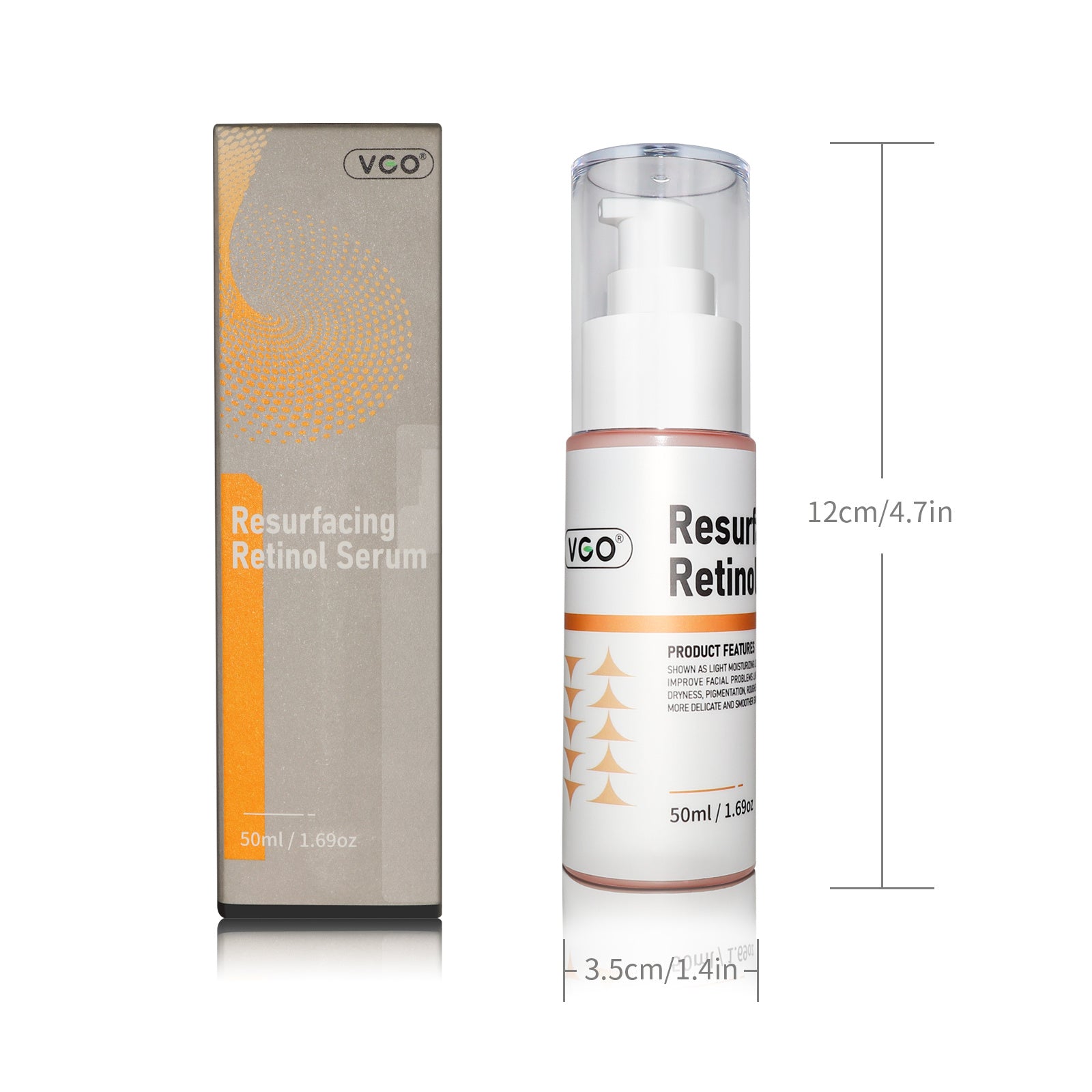 Serum bottle and dropper with golden light