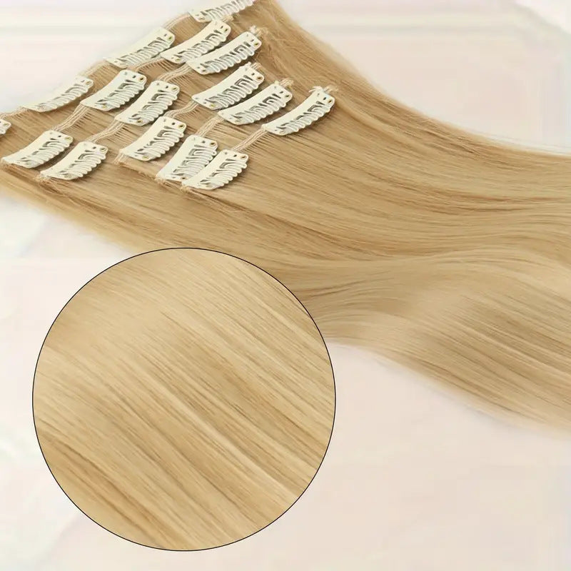Smooth and tangle-free synthetic hair extensions set