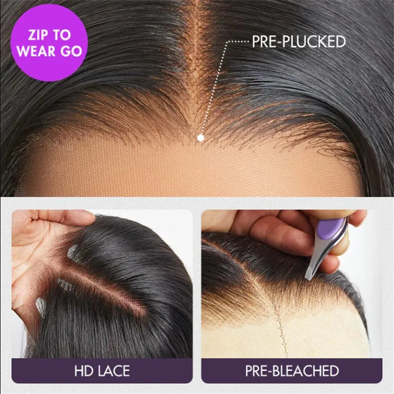 HD transparent lace wig straight style