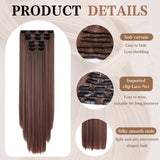 Synthetic natural black hair extensions – 6PCS clip in set