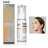 Resurfacing retinol serum bottle on white background