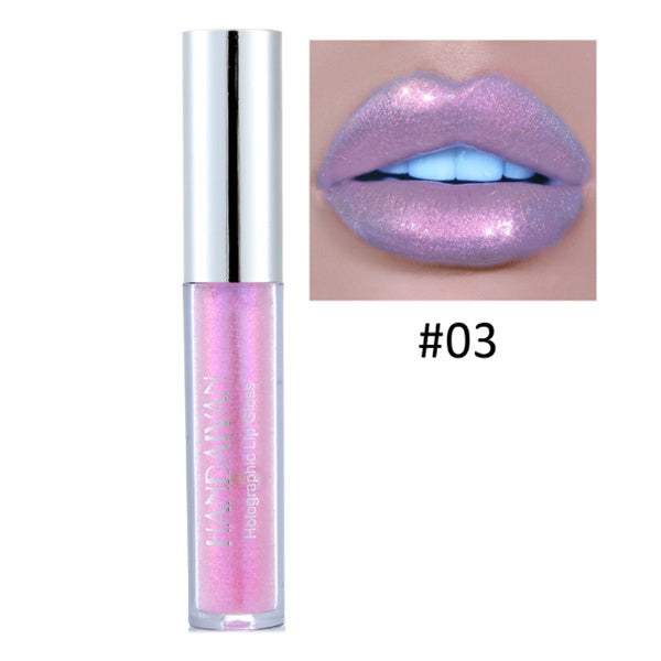 Close-up of non-sticky lip gloss texture