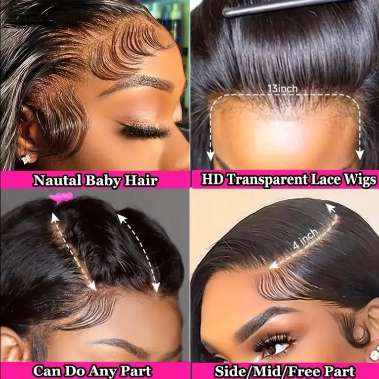 Pre-plucked straight wig with baby hair