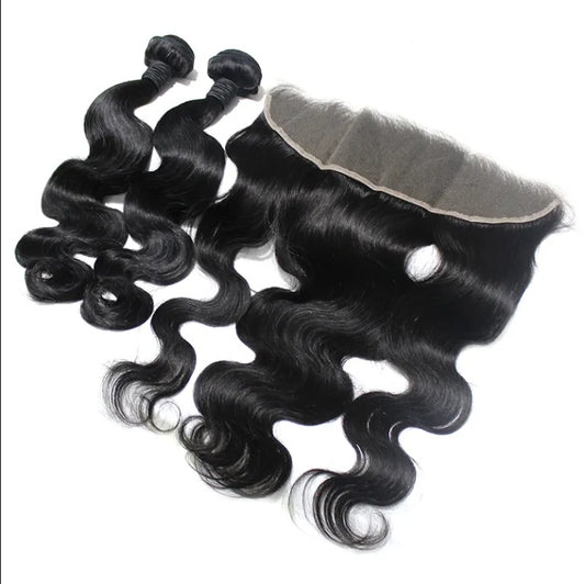 Single donor human hair braided body waves