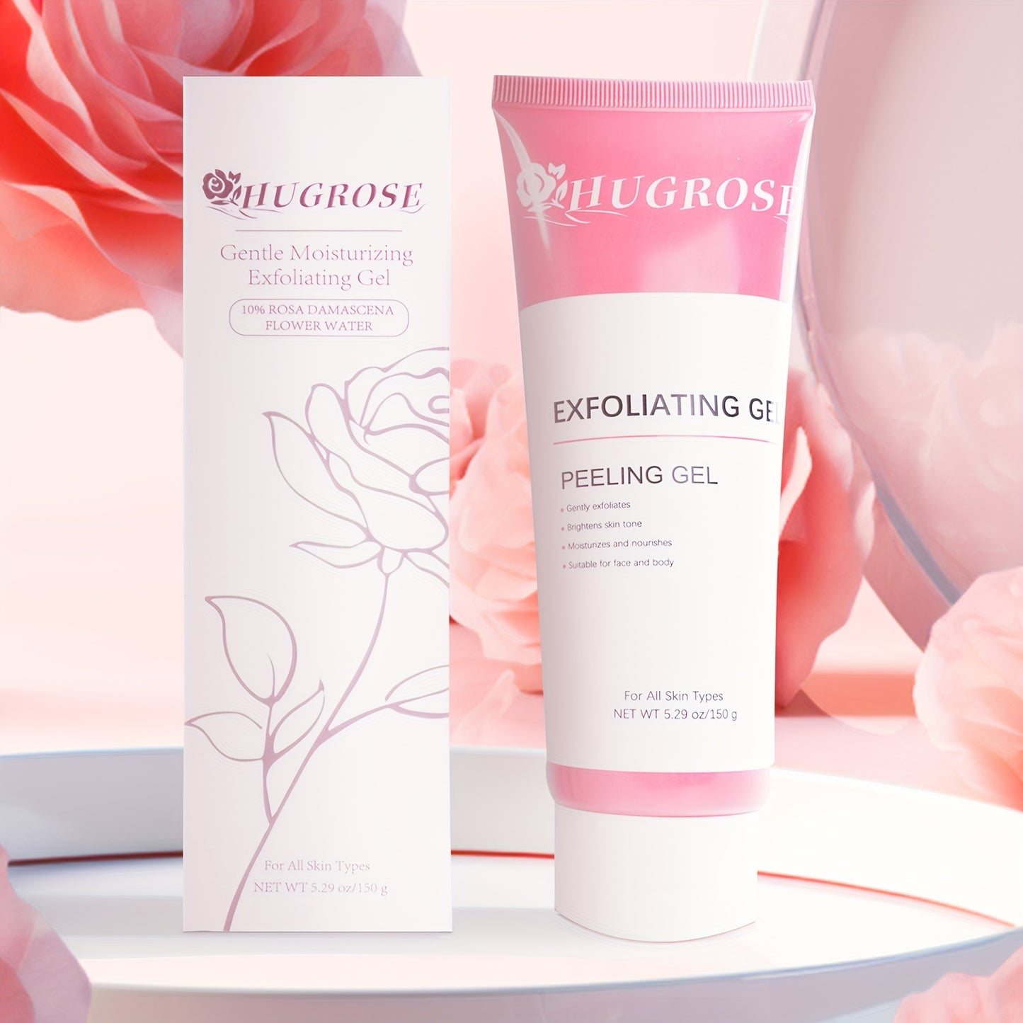 Clear skin after exfoliation with Hugrose