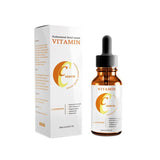 Anti-aging face serum bottle on white background