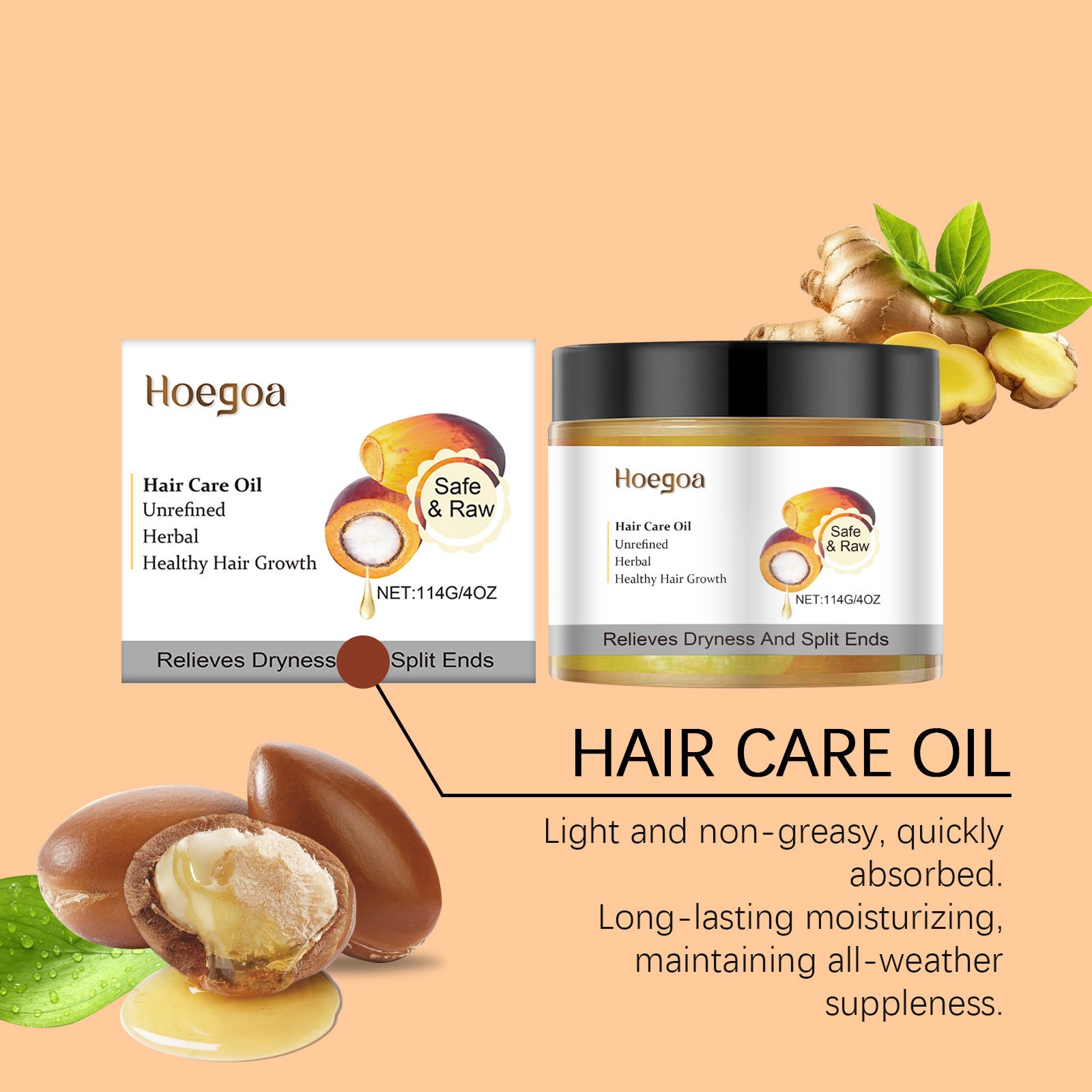 Hair treatment oil in spa setting