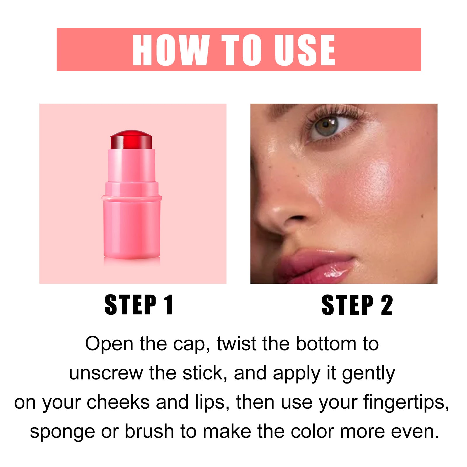 Easy-to-apply lip gloss stick demonstration