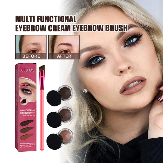 Woman shaping eyebrows using EELHOE brush