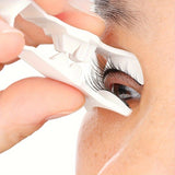 Magnetic eyelashes on model's eyes
