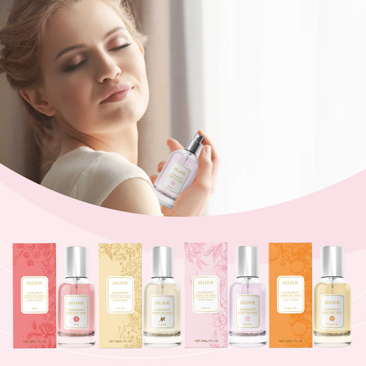 woman using eelhoe fragrance spray
