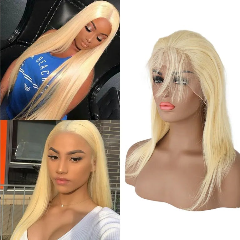 Long straight human hair wig with transparent lace