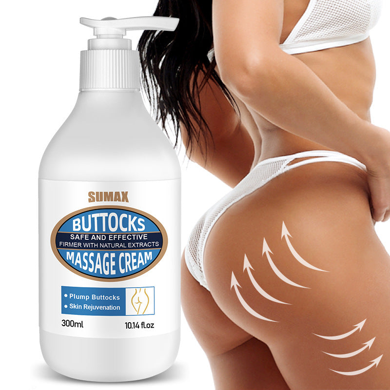 Woman applying hip body lotion