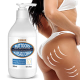 Woman applying hip body lotion