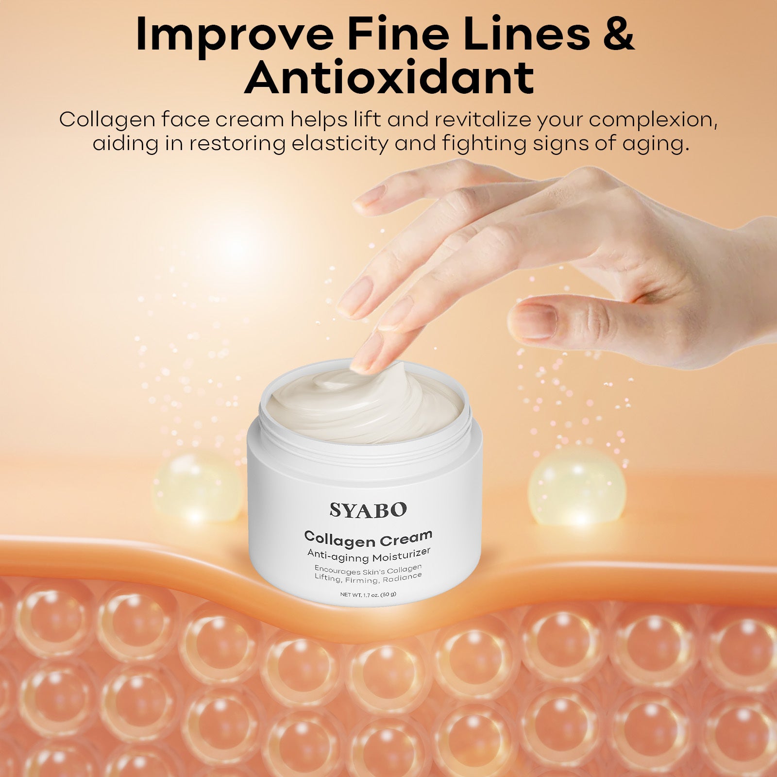 24K gold collagen cream texture close-up