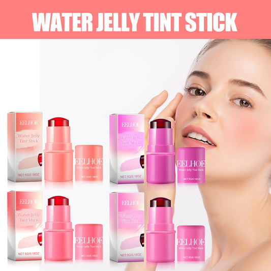 Lip gloss stick with blush effect