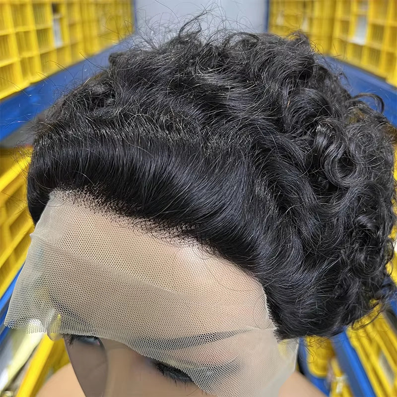 13x1 lace front pixie wig with curls