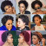 99J Color Human Hair Pixie Cut Wig