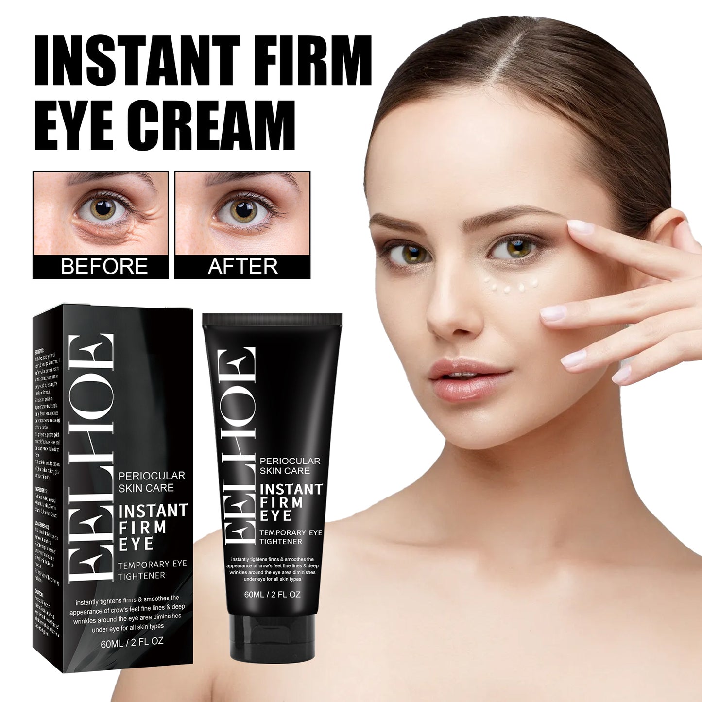 Before and after EELHOE eye cream results