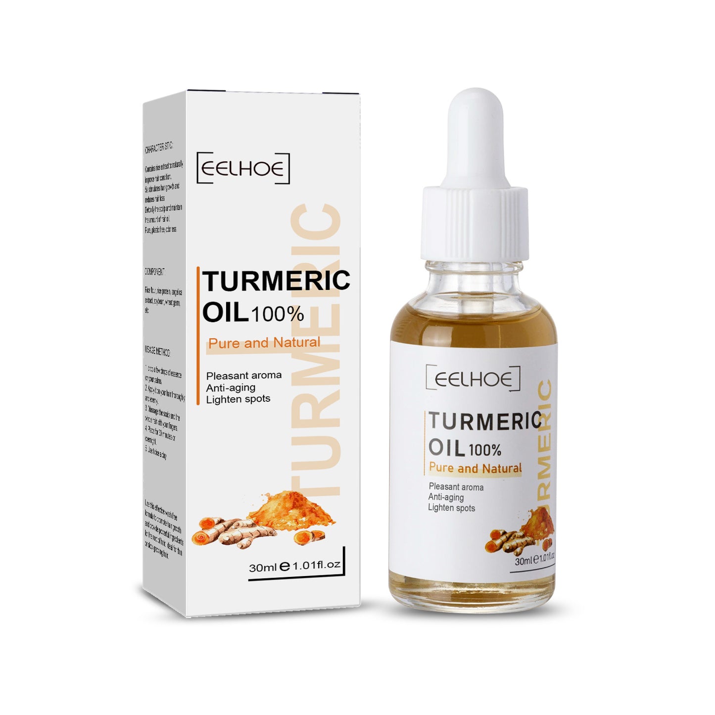 Close-up of EELHOE dark spot serum bottle