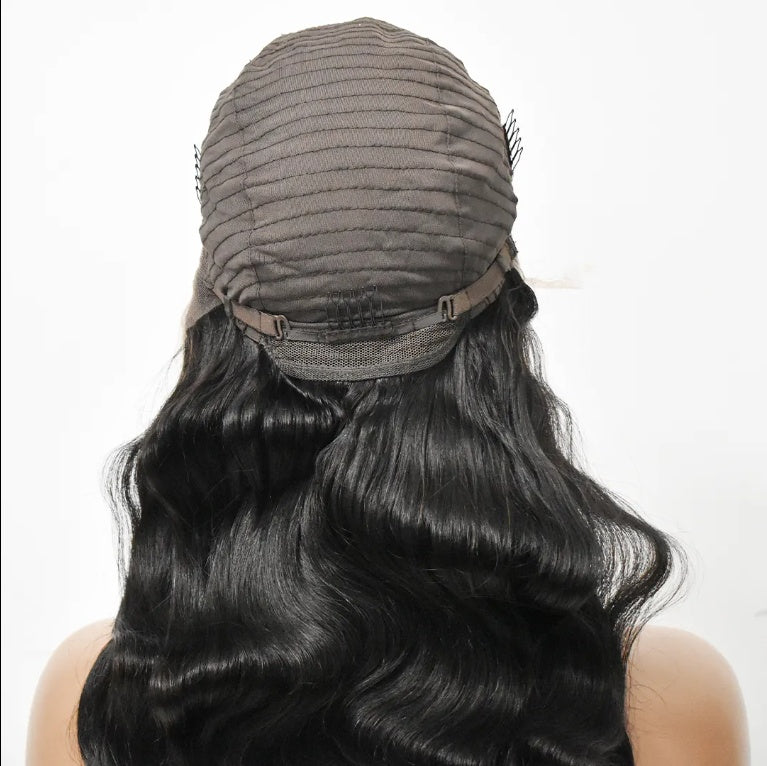 Real human hair body wave wig from one donor