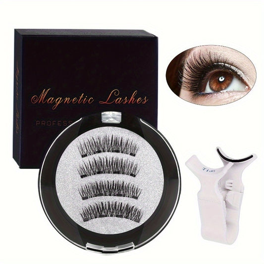 Magnetic eyelash set with applicator