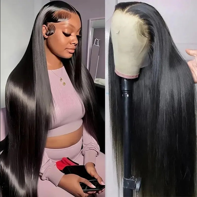 Straight HD lace front wig with pre-plucked hairline