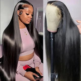Straight HD lace front wig with pre-plucked hairline