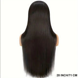 Natural look straight lace front wig with HD transparent lace